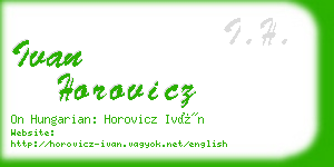 ivan horovicz business card